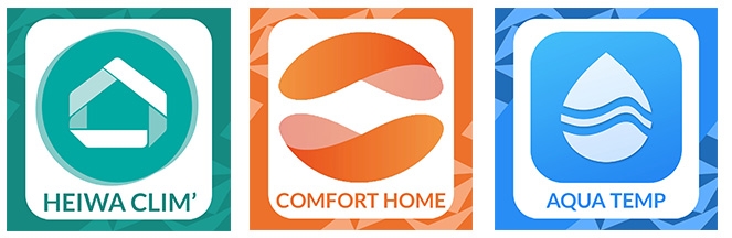 logo heiwa clim et comforthome et Aqua Temp