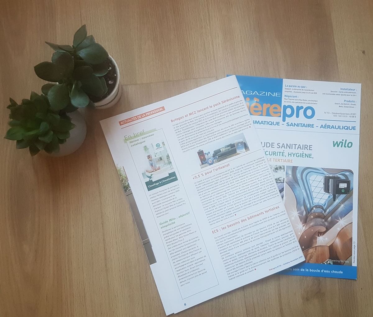 article de presse filiaire pro magazine sur le nouveau catalogue heiwa