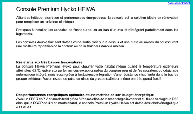 Article de press génie climatique console premium hyoko article-press-genie-climatique-console-premium-hyoko