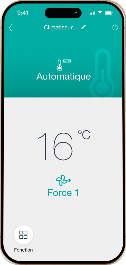 Écran de l’application Heiwa Clim’