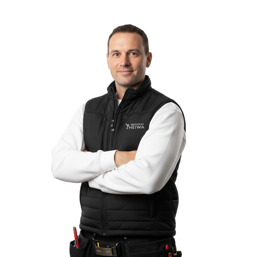 Installateur &eacute;quip&eacute; aux couleurs &Eacute;co Expert Heiwa