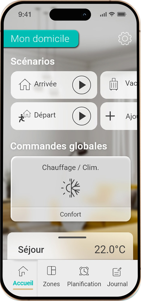 Écran de l’application Ernest